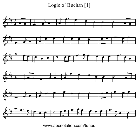 Logie o’ Buchan [1] - staff notation