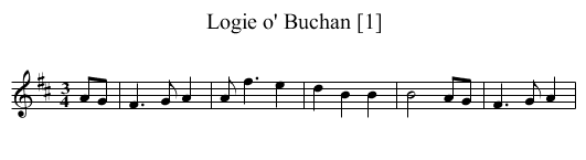 Logie o' Buchan [1] - staff notation