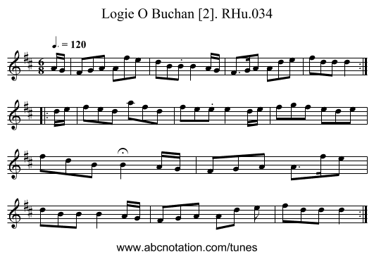 Logie O Buchan [2]. RHu.034 - staff notation