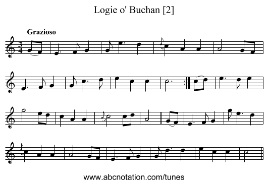 Logie o' Buchan [2] - staff notation