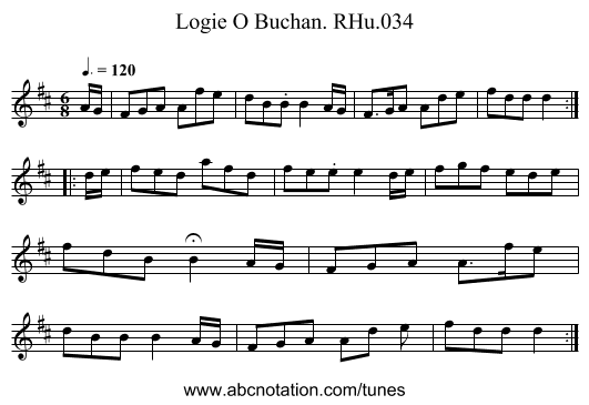 Logie O Buchan. RHu.034 - staff notation
