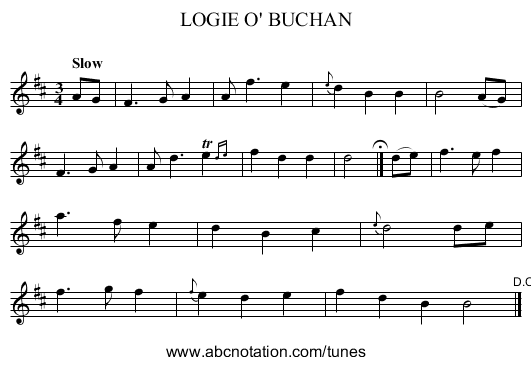 LOGIE O' BUCHAN - staff notation