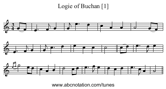 Logie of Buchan [1] - staff notation