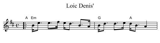 Loic Denis' - staff notation