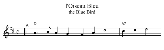 l'Oiseau Bleu - staff notation