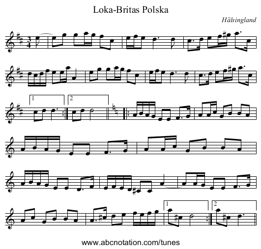Loka-Britas Polska - staff notation