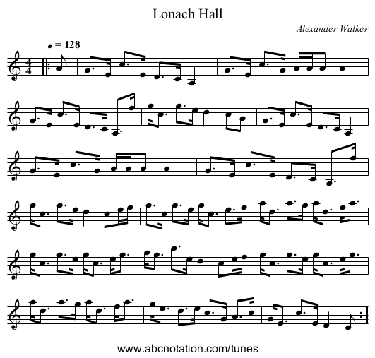 Lonach Hall - staff notation