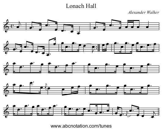 Lonach Hall - staff notation