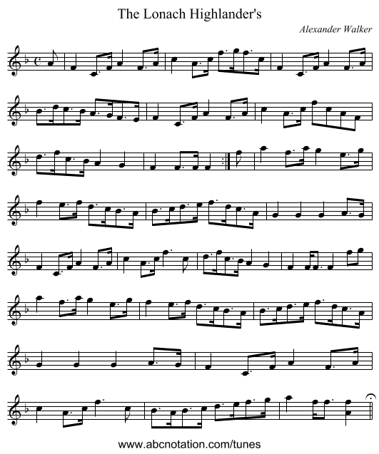 Lonach Highlander's, The - staff notation