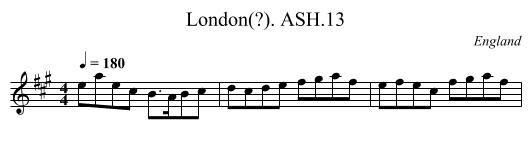London(?). ASH.13 - staff notation