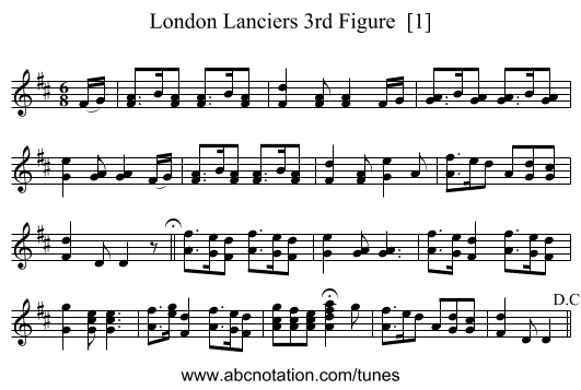 London Lanciers 3rd Figure  [1] - staff notation