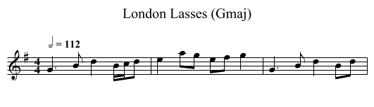 London Lasses (Gmaj) - staff notation