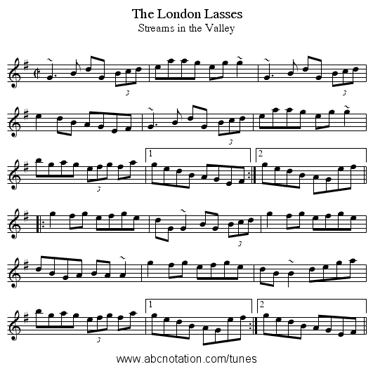 London Lasses, The - staff notation