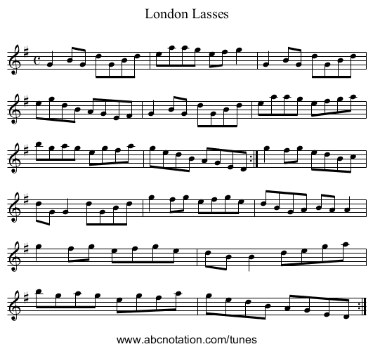 London Lasses - staff notation