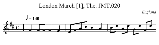 London March [1], The. JMT.020 - staff notation