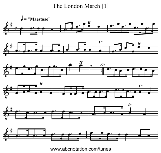 London March [1], The - staff notation