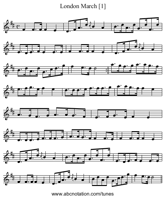London March [1] - staff notation
