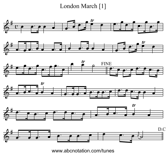 London March [1] - staff notation