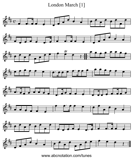 London March [1] - staff notation