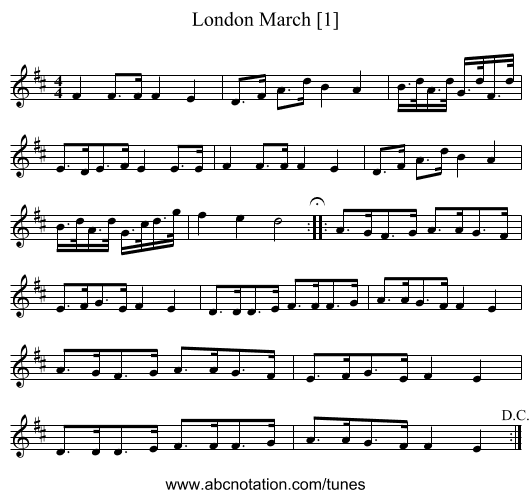 London March [1] - staff notation