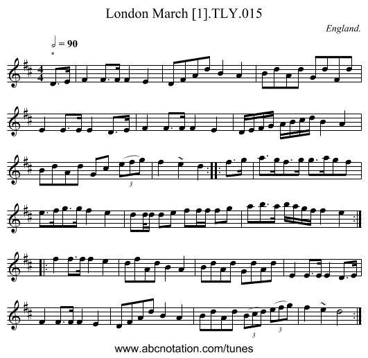 London March [1].TLY.015 - staff notation