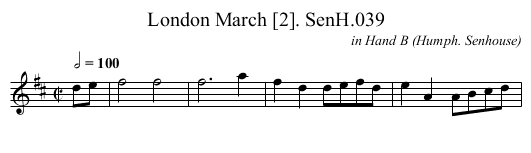 London March [2]. SenH.039 - staff notation