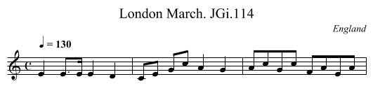London March. JGi.114 - staff notation