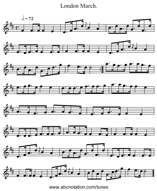 London March. - staff notation