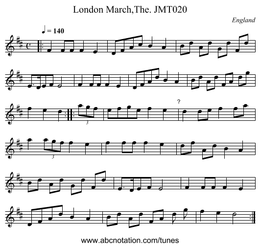 London March,The. JMT020 - staff notation