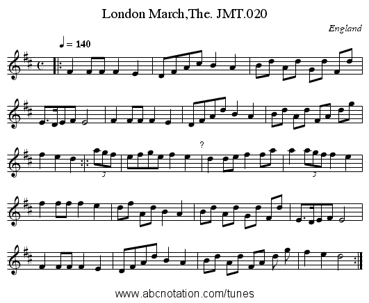 London March,The. JMT.020 - staff notation