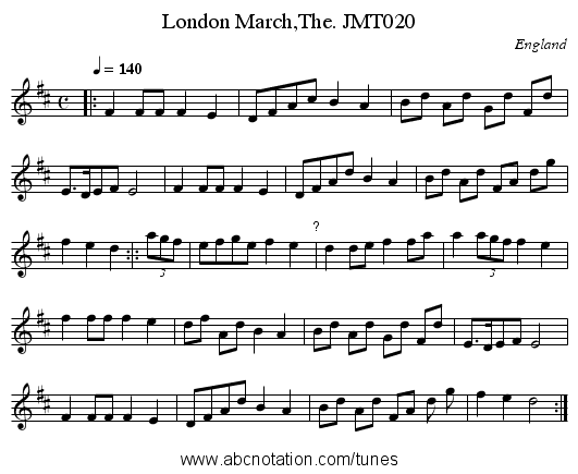 London March,The. JMT020 - staff notation