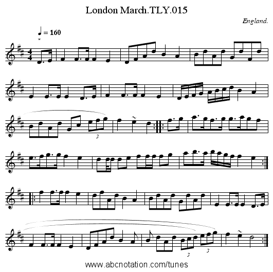 London March.TLY.015 - staff notation
