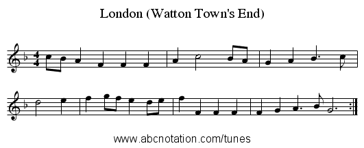 London (Watton Town's End) - staff notation