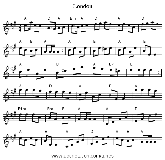 London - staff notation