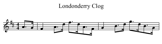 Londonderry Clog - staff notation