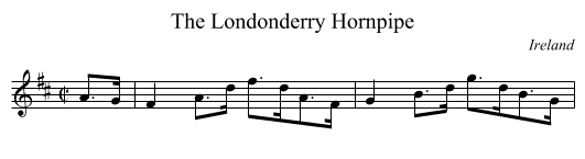 Londonderry Hornpipe, The  - staff notation