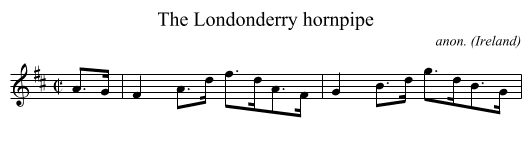 Londonderry hornpipe, The  - staff notation