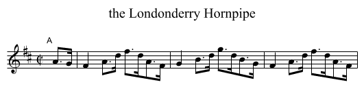 Londonderry Hornpipe, the  - staff notation