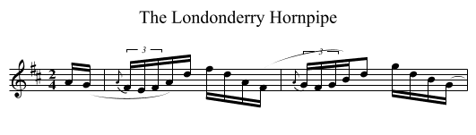 Londonderry Hornpipe, The - staff notation