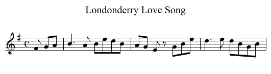Londonderry Love Song - staff notation
