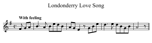 Londonderry Love Song - staff notation