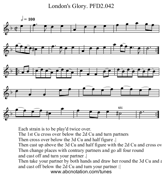 London's Glory. PFD2.042 - staff notation