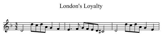 London's Loyalty - staff notation