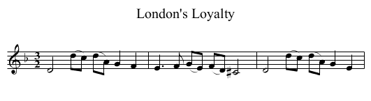 London's Loyalty - staff notation