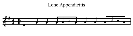 Lone Appendicitis - staff notation