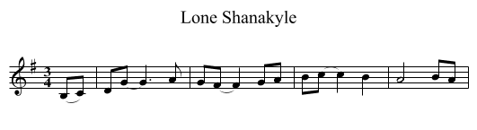 Lone Shanakyle - staff notation