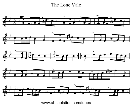 Lone Vale, The - staff notation