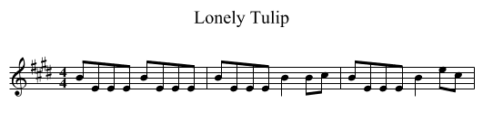 Lonely Tulip - staff notation