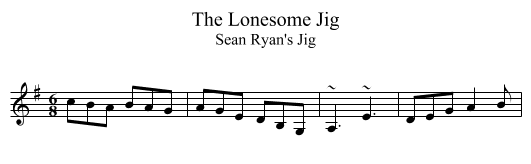 Lonesome Jig, The - staff notation