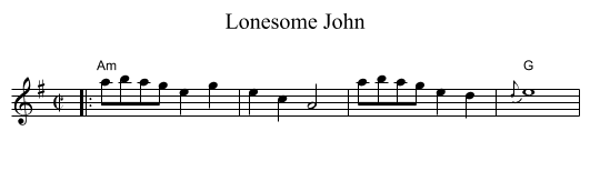 Lonesome John - staff notation